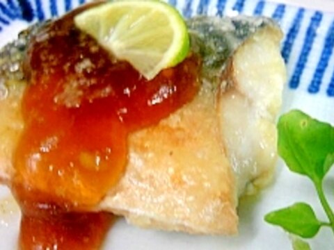 ノルウェー塩鯖　すだち風味のあんかけ